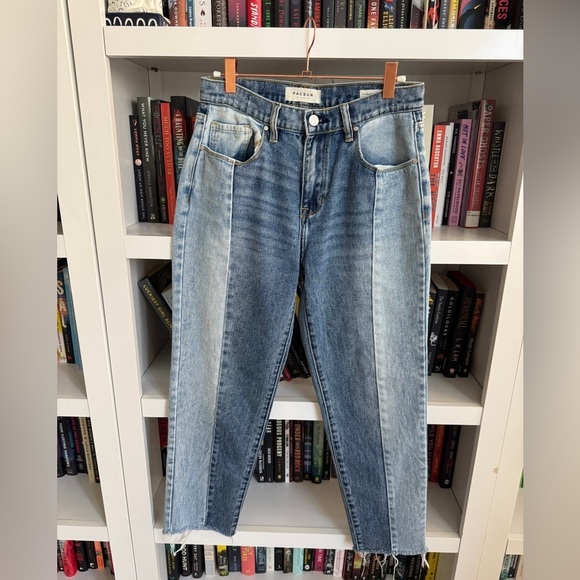 PacSun Denim - Pacsun dark light two tone patchwork retro vintage icon straight denim jeans